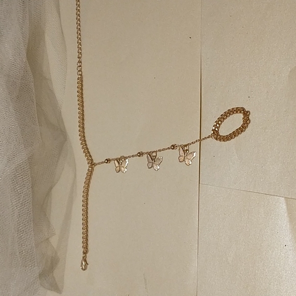 Gold Butterfly Mitten/Slave Bracelet/Ring! - Picture 2 of 7